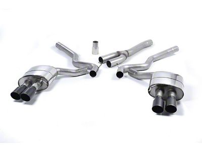 Milltek Quad Outlet Non-Resonated Cat-Back Exhaust System with Cerakote Black Tips (15-17 Mustang EcoBoost Premium Fastback)