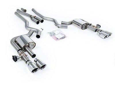 Milltek Quad Outlet Non-Resonated Cat-Back Exhaust System with Polished Tips (24-25 Mustang EcoBoost Fastback w/ Active Exhaust)