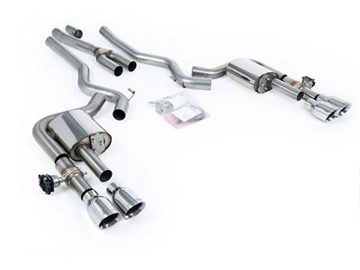 Milltek Quad Outlet Non-Resonated Cat-Back Exhaust System with Polished Tips (2024 Mustang EcoBoost Fastback w/ Active Exhaust)