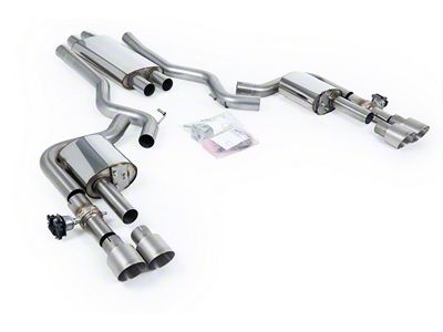 Milltek Quad Outlet Resonated Cat-Back Exhaust System with Brushed Titanium Tips (2024 Mustang EcoBoost Fastback w/ Active Exhaust)