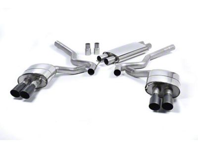 Milltek Quad Outlet Resonated Cat-Back Exhaust System with Cerakote Black Tips (15-17 Mustang GT Premium Fastback)