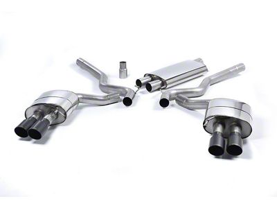 Milltek Quad Outlet Resonated Cat-Back Exhaust System with Cerakote Black Tips (15-17 Mustang EcoBoost Premium Fastback)