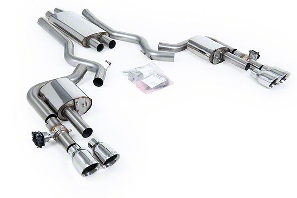 Milltek Quad Outlet Resonated Cat-Back Exhaust System with Polished Tips (2024 Mustang EcoBoost Fastback w/ Active Exhaust)