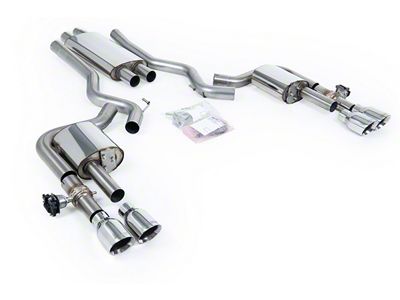 Milltek Quad Outlet Resonated Cat-Back Exhaust System with Polished Tips (24-25 Mustang EcoBoost Fastback w/ Active Exhaust)