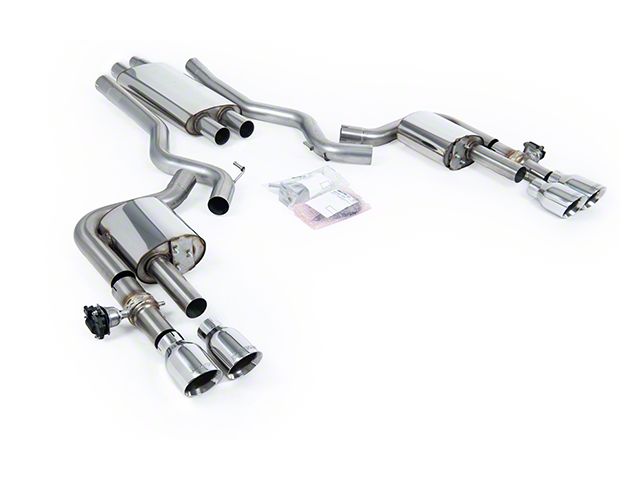 Milltek Quad Outlet Resonated Cat-Back Exhaust System with Polished Tips (2024 Mustang EcoBoost Fastback w/ Active Exhaust)