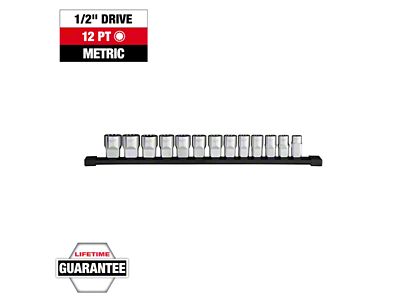 Milwaukee Tool 1/2-Inch Drive 12-Point Metric Socket Set; 13-Piece