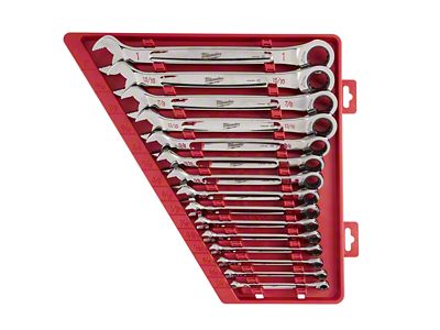 Milwaukee Tool SAE Ratcheting Combination Wrench Set; 15-Piece