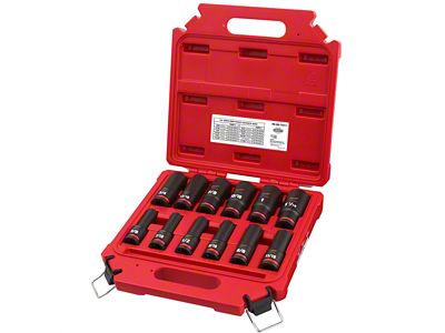 Milwaukee Tool SHOCKWAVE Impact Duty 1/2-Inch Drive SAE Deep 6-Point Socket Set; 12-Piece
