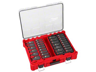 Milwaukee Tool SHOCKWAVE Impact Duty Socket 1/2-Inch Drive PACKOUT Set; 31-Piece
