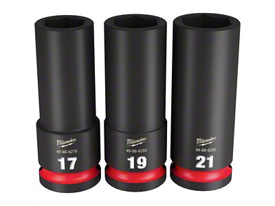 Milwaukee Tool SHOCKWAVE Impact Duty 1/2-Inch Drive Metric Deep 6-Point Socket Set; 3-Piece
