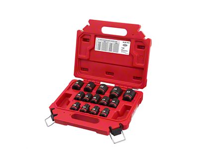 Milwaukee Tool SHOCKWAVE Impact Duty 1/2-Inch Drive Metric Standard 6-Point Socket Set; 14-Piece
