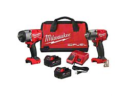 Milwaukee Tool M18 FUEL 1/2-Inch HTIW and 3/8-Inch MTIW Impact Wrench Automotive Combo Kit 