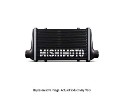 Mishimoto Carbon Fiber Intercooler with 20-Inch Gloss Black Core and Black End Tank Clamps; Straight Through Flow End Tank Orientation (Universal; Some Adaptation May Be Required)