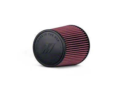 Mishimoto Performance Air Filter; 4-Inch Inlet; 7-Inch Filter Length; Red (Universal; Some Adaptation May Be Required)