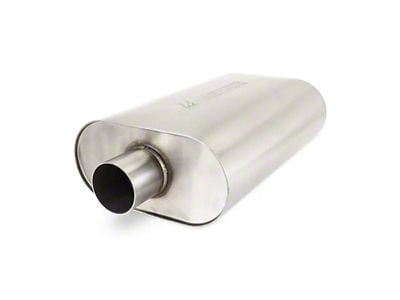 Mishimoto Center Muffler; 2.50-Inch Inlet/2.50-Inch Outlet; Brushed (Universal; Some Adaptation May Be Required)