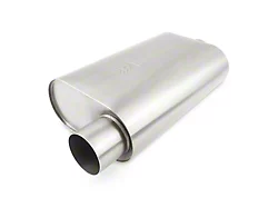 Mishimoto Offset Muffler; 3-Inch Inlet/3-Inch Outlet; Brushed (Universal; Some Adaptation May Be Required)
