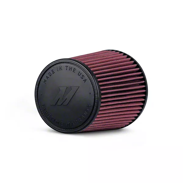Mishimoto Performance Air Filter; 4-Inch Inlet; 7-Inch Filter Length; Red (Universal; Some Adaptation May Be Required)