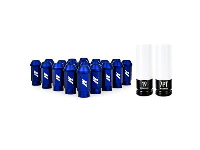 Mishimoto Blue Locking Lug Nut Kit; 1/2-Inch x 20; Set of 20 (79-14 Mustang)