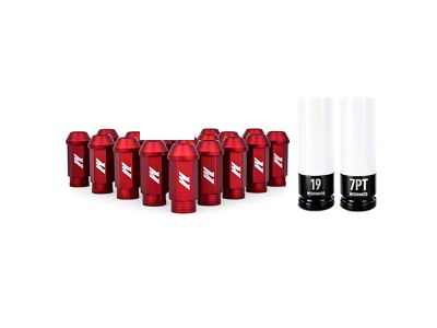 Mishimoto Red Locking Lug Nut Kit; 1/2-Inch x 20; Set of 20 (79-14 Mustang)