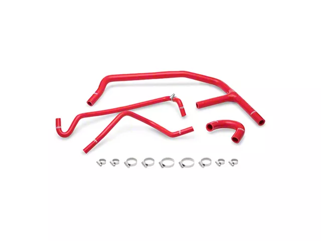 Mishimoto Silicone Ancillary Hose Kit; Red (15-23 Mustang EcoBoost)