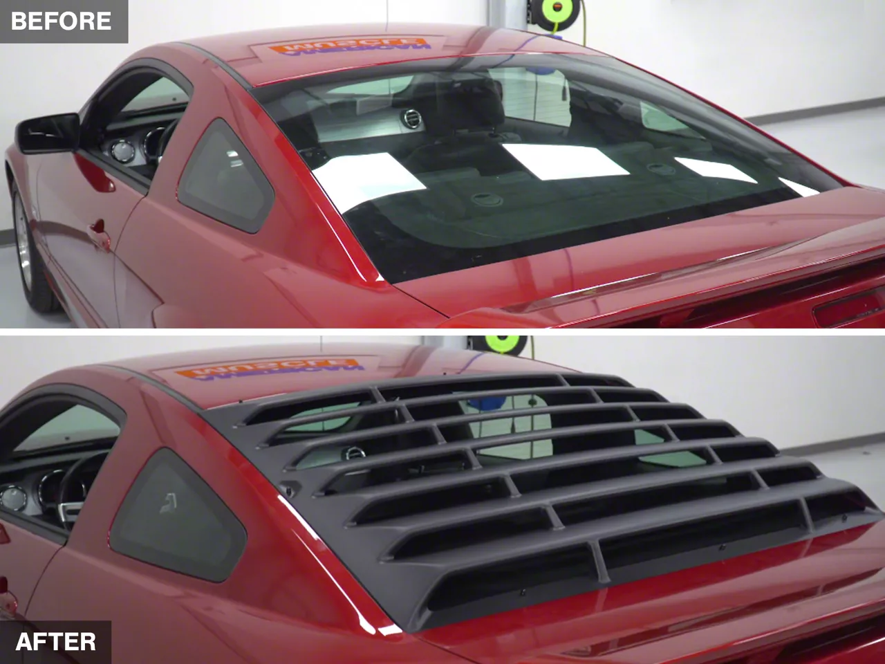 MMD Mustang ABS Rear Window Louvers 41336 (0509 Mustang Coupe) Free