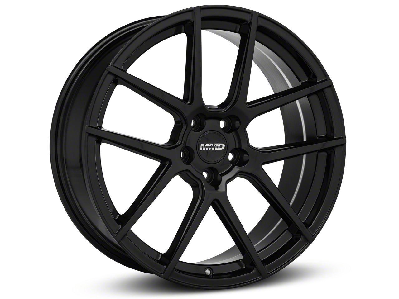 NМD様 MMD Mustang Zeven Gloss Black Wheel; Rear Only; 20x10; 45mm Offset