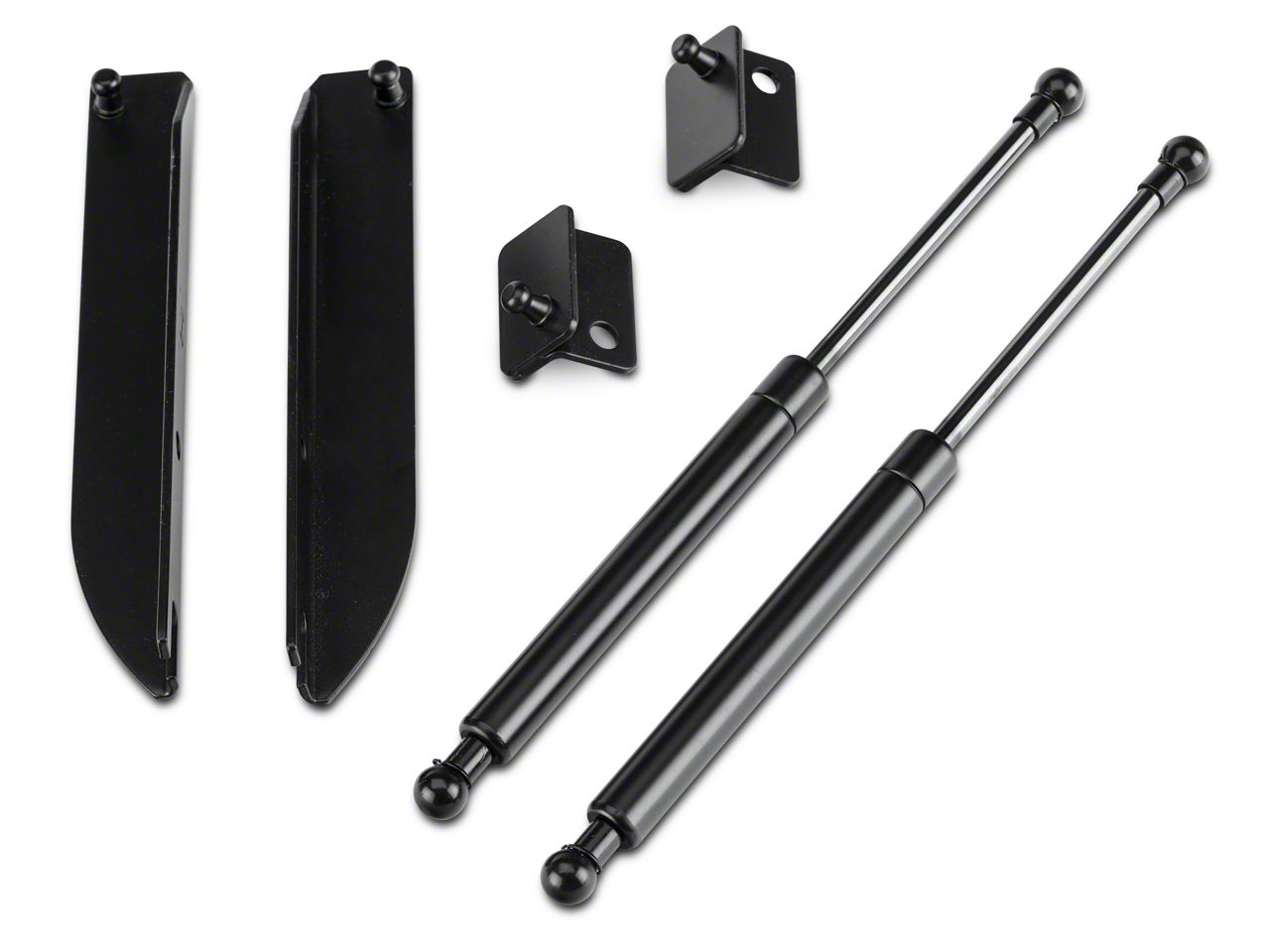 MMD Mustang Bolt On Hood Strut Kit; Black 41282 (05-09