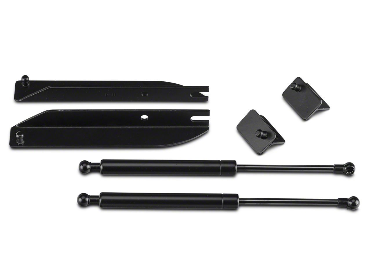 MMD Mustang Bolt On Hood Strut Kit; Black 41282 (05-09