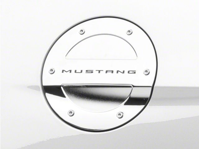MMD Chrome Billet Aluminum Fuel Door w/ Mustang Lettering (15-22 Mustang)
