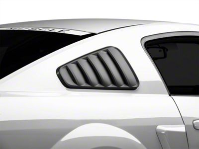 SpeedForm Classic Quarter Window Louvers; Matte Black (05-09 Mustang Coupe)