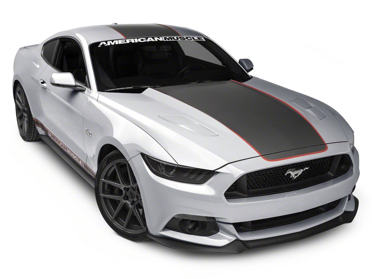 MMD by FOOSE Mustang Center Line Graphic Kit; Silver and