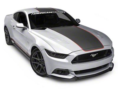 MMD by FOOSE Center Line Graphic Kit; Silver and Orange (15-17 Mustang Fastback)