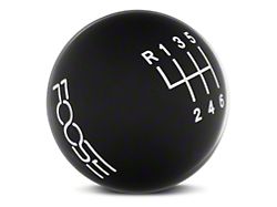 MMD by FOOSE Retro Style 6-Speed Shift Knob w/ FOOSE logo; Black (11-14 Mustang GT, V6)