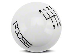 MMD by FOOSE Retro Style 6-Speed Shift Knob w/ FOOSE logo; White (11-14 Mustang GT, V6)