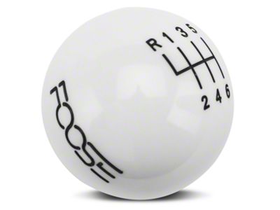 MMD by FOOSE Retro Style 6-Speed Shift Knob w/ FOOSE logo; White (11-14 Mustang GT, V6)