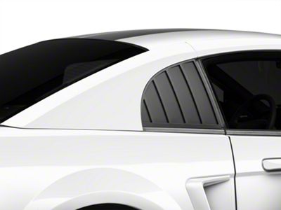 MMD Quarter Window Louvers; Matte Black (99-04 Mustang GT, V6, Cobra)