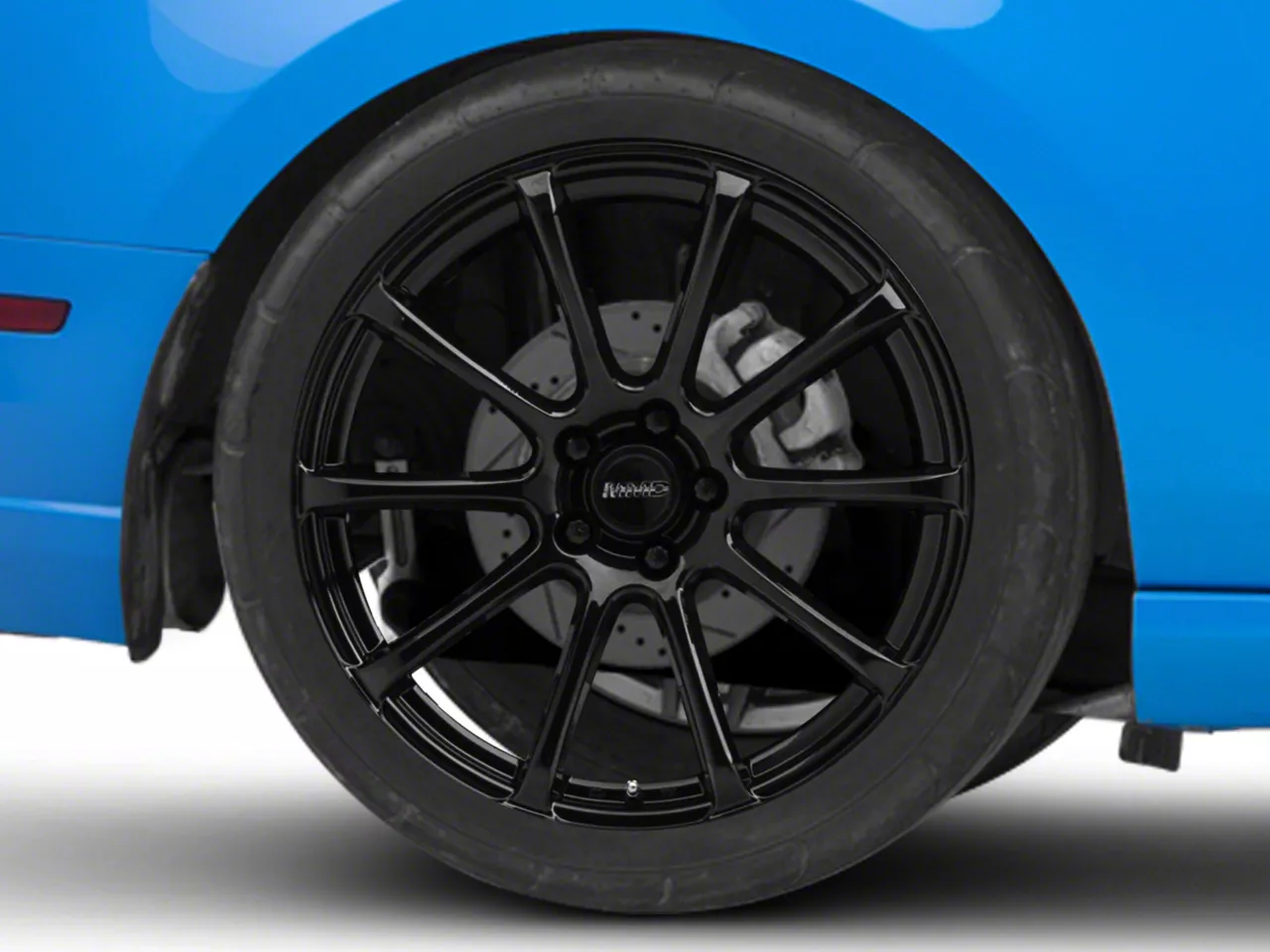 Mustang Magnetic Style Gloss Black Machined Wheel; Rear Only