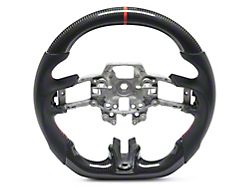 MMD GTC Steering Wheel; Carbon with Red Stripe (15-17 Mustang)
