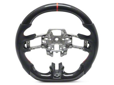 MMD GTC Steering Wheel; Carbon with Red Stripe (15-17 Mustang)