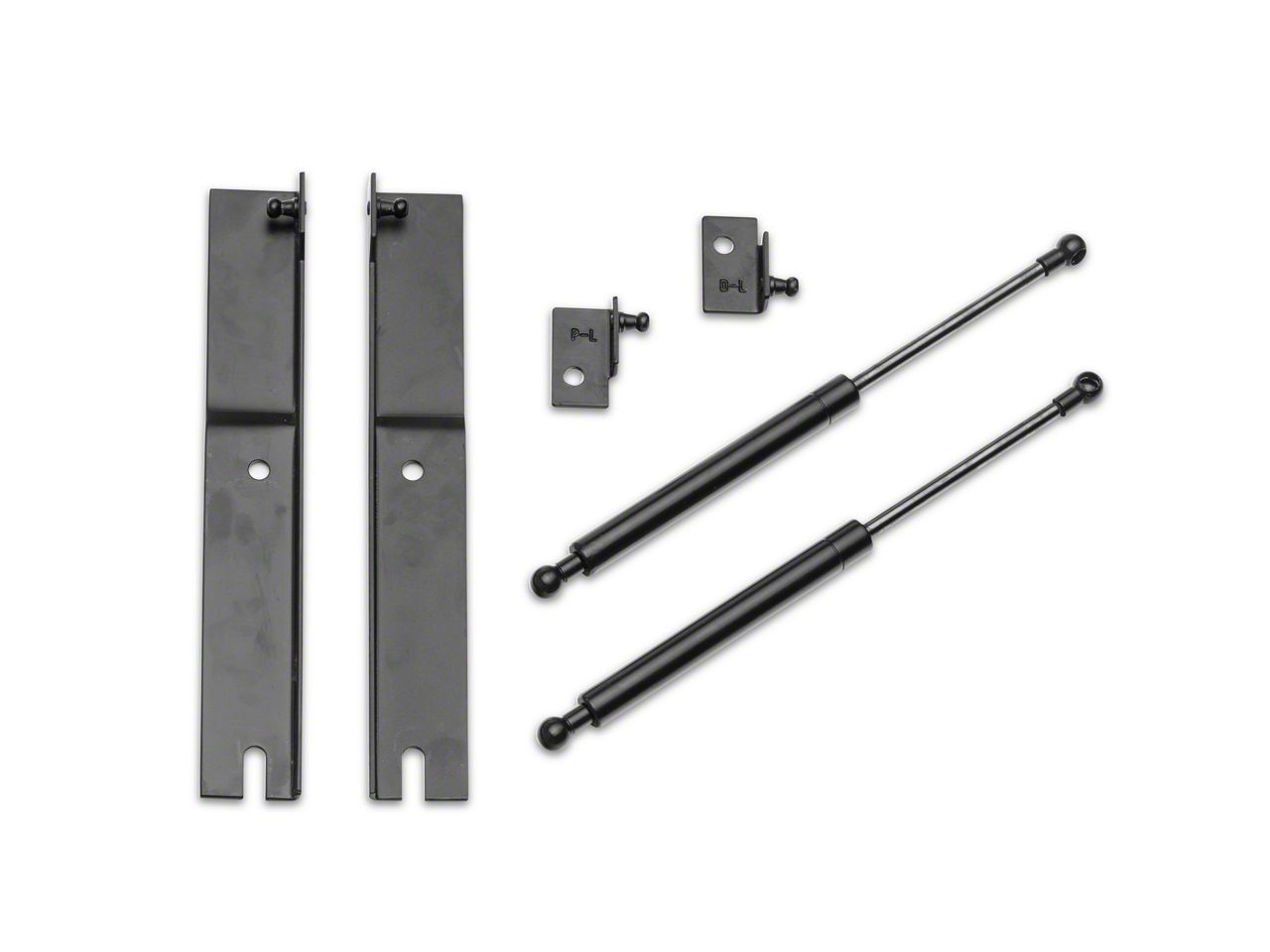 MMD Mustang Bolt On Hood Strut Kit; Black 407243 (1523 Mustang GT