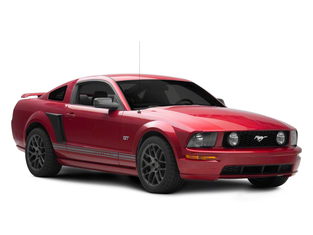 MMD Mustang Side Scoops; Satin Black 71302-66 (05-09 Mustang