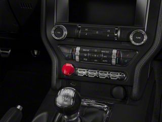 Black Carbon Fiber Style Center Control Button Switch Cover Trim For Ford Mustang 2015-2021