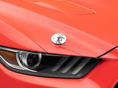 SpeedForm Modern Billet Hood Pin Appearance Kit; Chrome (15-23 Mustang)