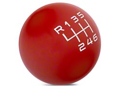 SpeedForm Modern Billet Retro Style 6-Speed Shift Knob; Red (15-23 Mustang GT, EcoBoost, V6)