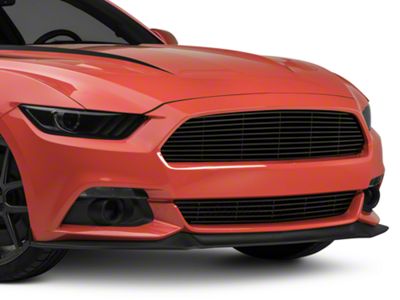 SpeedForm Modern Billet Upper Replacement Grille with 1-Piece Lower; Black (15-17 Mustang GT, EcoBoost, V6)