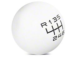 SpeedForm Modern Billet Retro Style 6-Speed Shift Knob; White (15-23 Mustang GT, EcoBoost, V6)