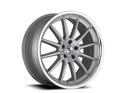 Modern Luxury MLF14 Brushed Silver with Stainless Lip Wheel; 18x8; 35mm Offset (05-09 Mustang GT, V6)