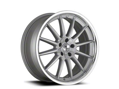Modern Luxury MLF14 Brushed Silver with Stainless Lip Wheel; 22x8.5; 35mm Offset (05-09 Mustang)
