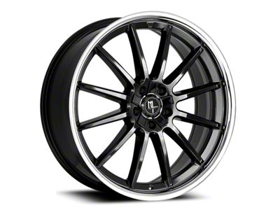Modern Luxury MLF14 Gloss Black with Stainless Lip Wheel; 22x8.5; 35mm Offset (05-09 Mustang)