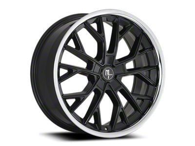 Modern Luxury MLF15 Gloss Black with Stainless Lip Wheel; 22x8.5; 38mm Offset (05-09 Mustang)